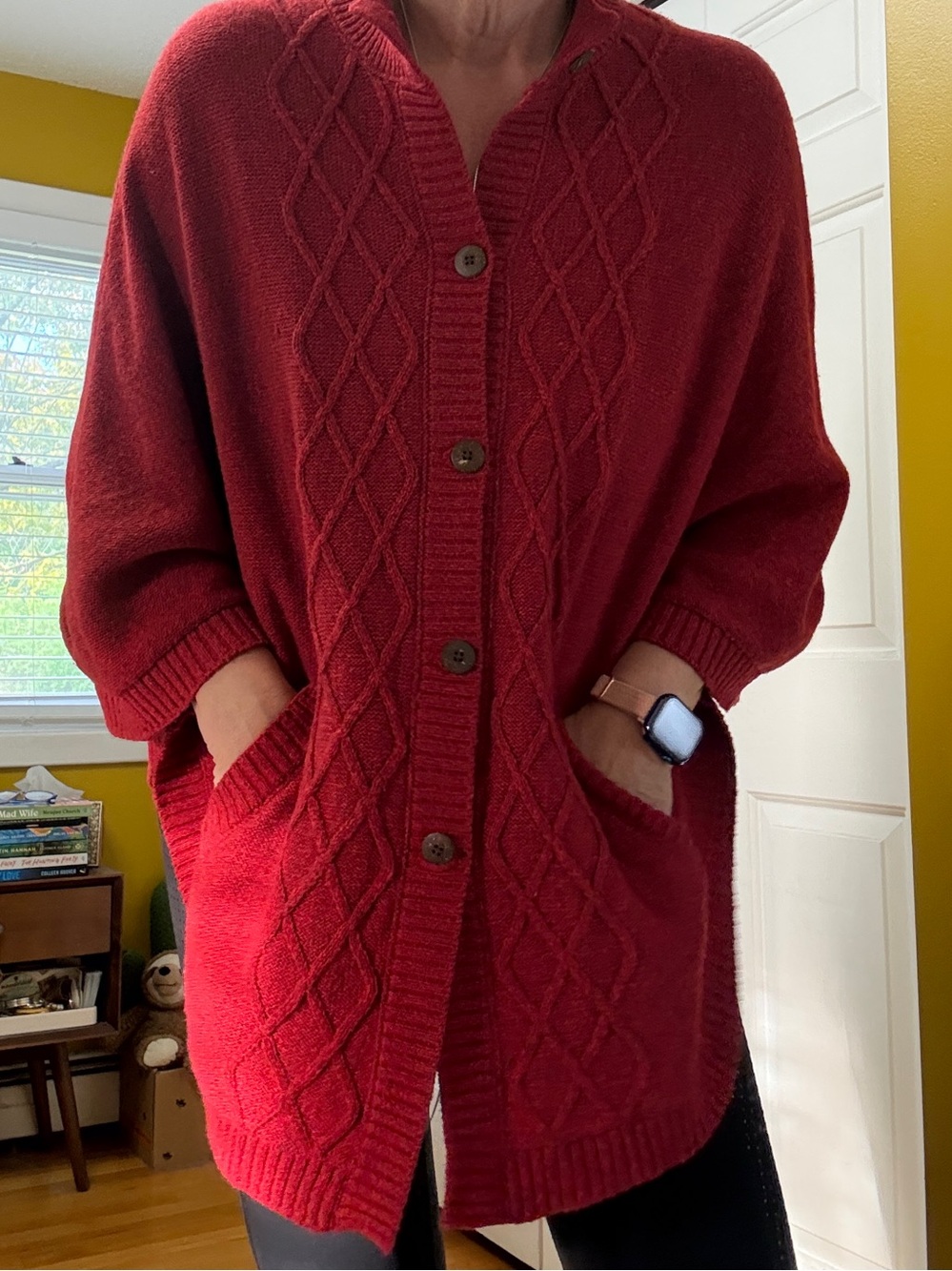 Vermont Country Store Red Cape or Poncho Sweater